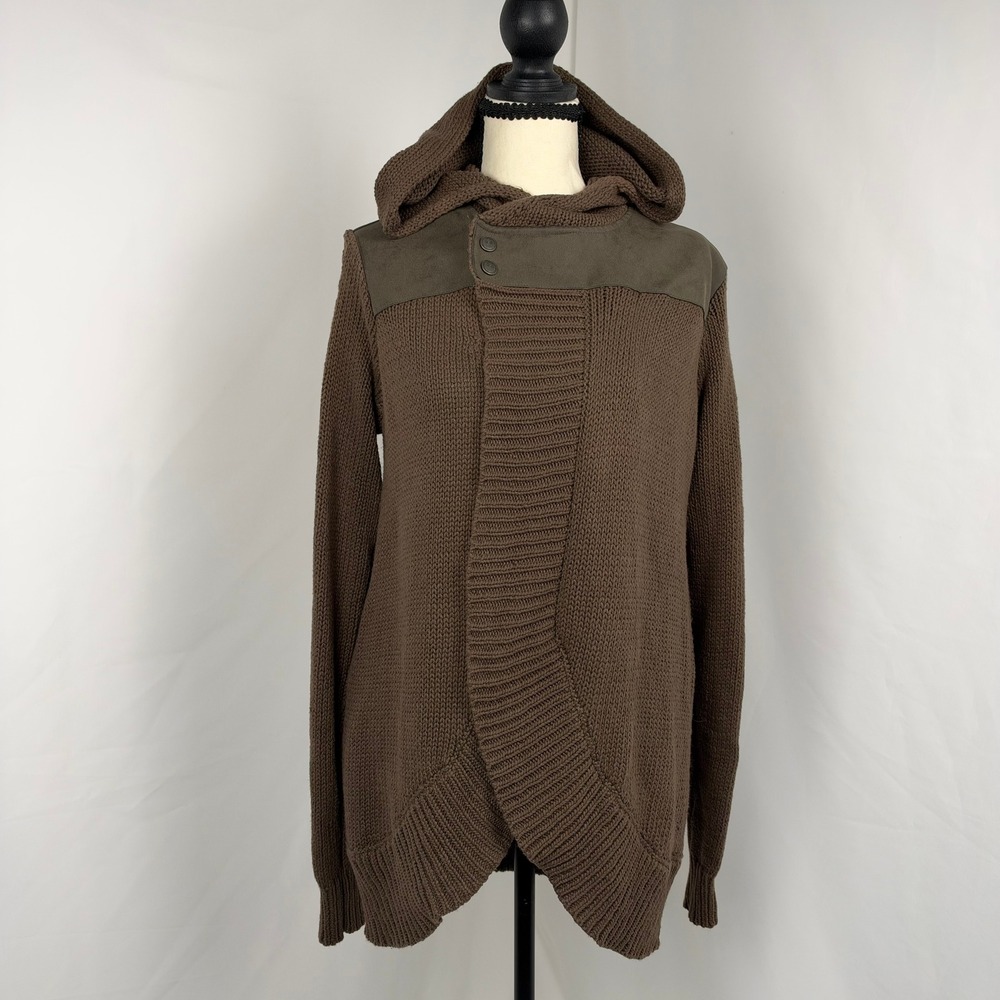 Star Wars Jyn Erso Rogue One Brown Hooded Open Cardigan Women Small